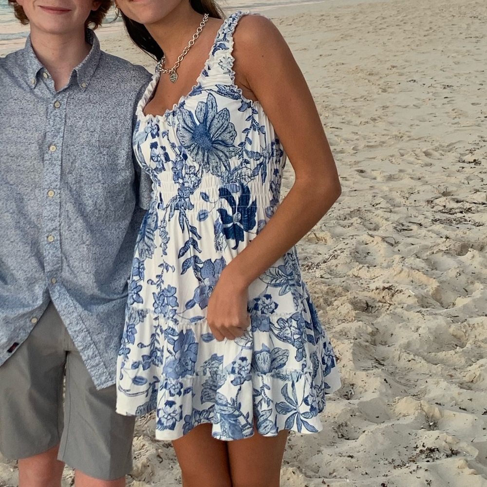 Urban outfitters blue floral dress XS